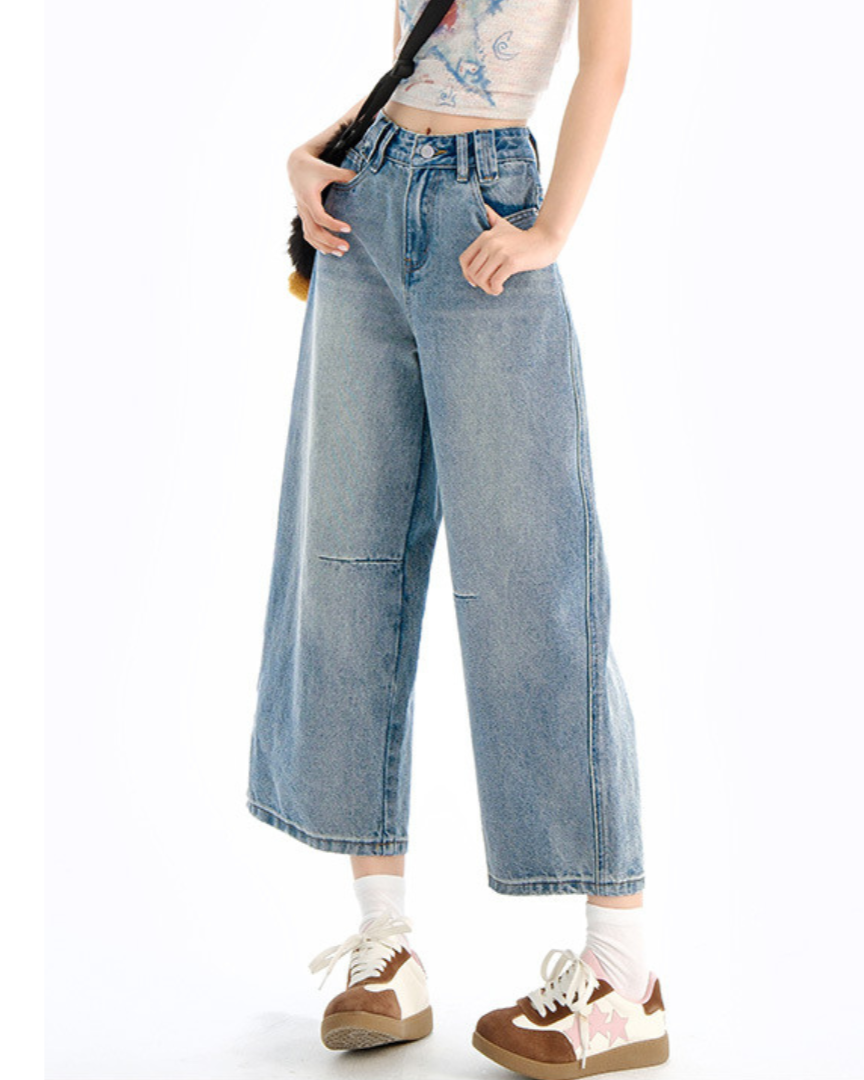 Elara Ease Wide Crop Jeans