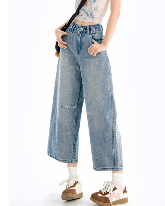 Elara Ease Wide Crop Jeans
