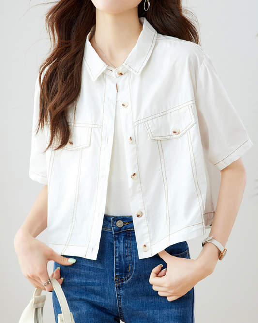 Vera Clean Utility Crop Shirt