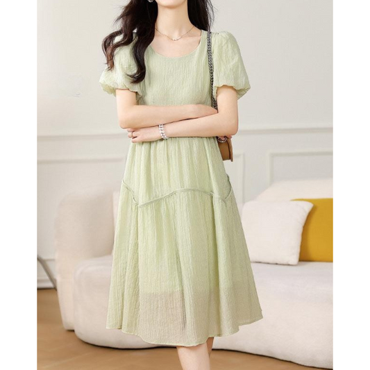 Lila Light Crinkle Cotton Dress