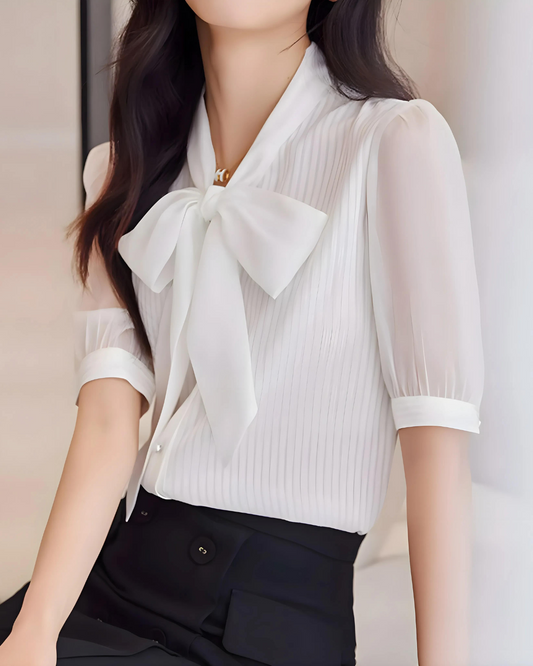 Adele Tie Sheer Blouse