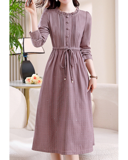 Lyra Dot Ruche Waist Dress