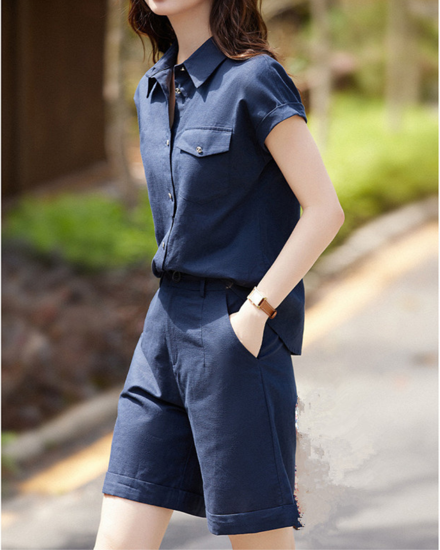 Mira Crisp Collar Short Set