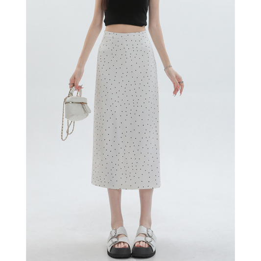 Eloise Dot Slit Midi Skirt