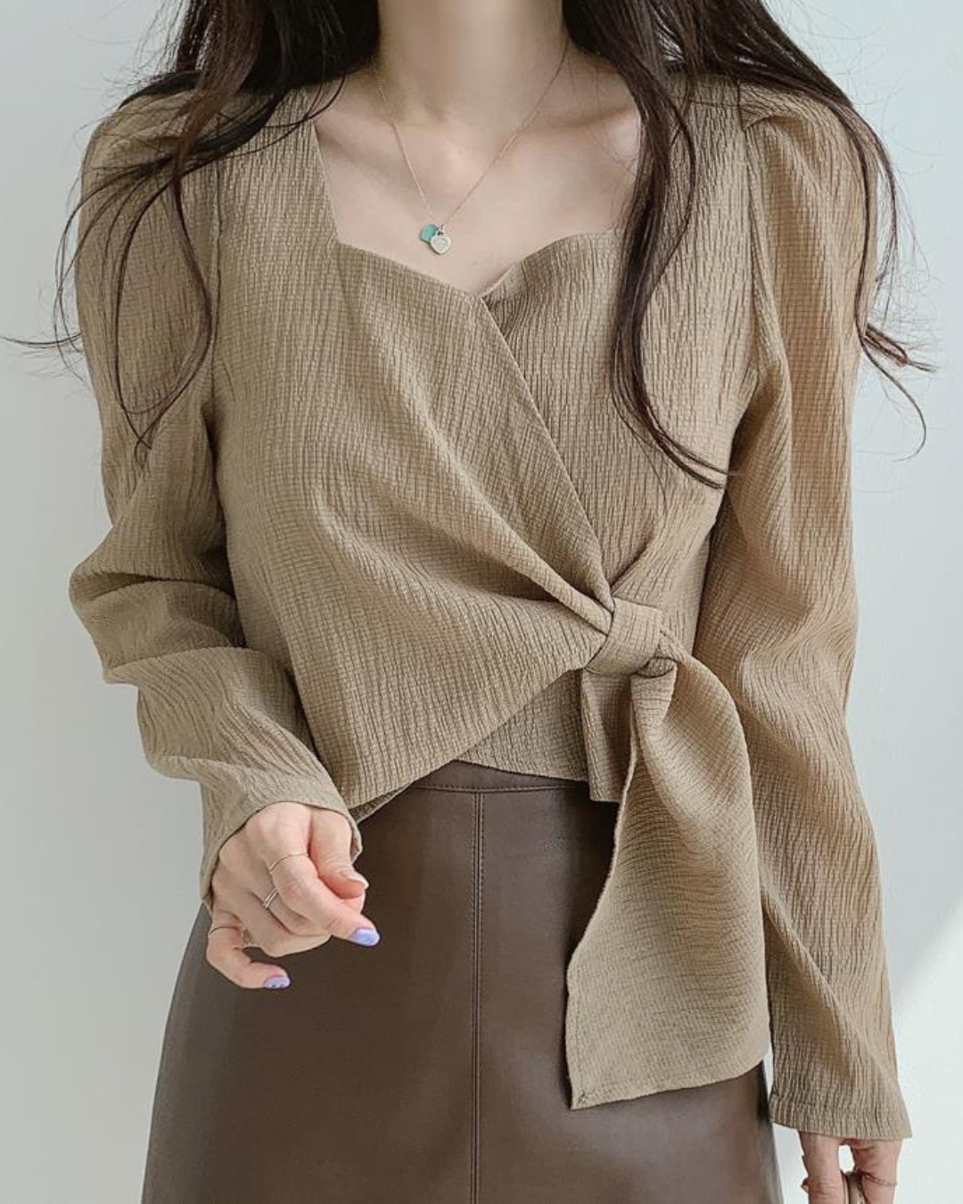 Celine Drape Waist Tie Blouse