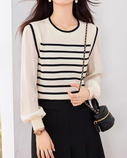 Camille Stripe Knit Blouse
