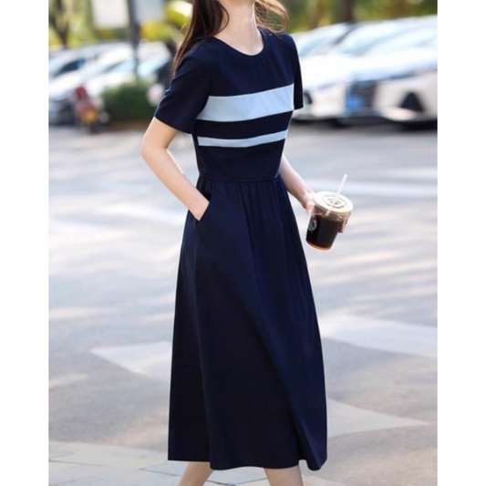 June Stripe Ease Cotton Dress