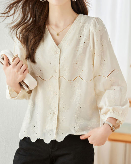 Elodie Petal Eyelet Blouse