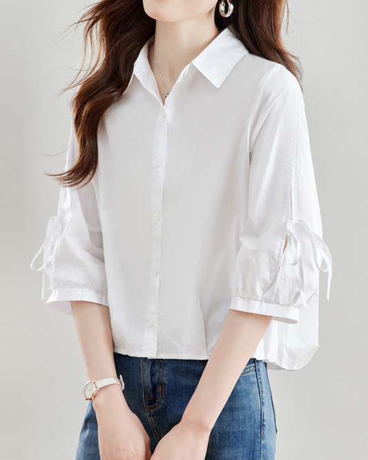 Lily Soft Tie Sleeve Blouse