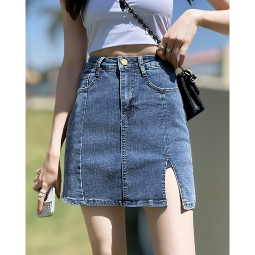 Arden Soft Slit Denim Skirt