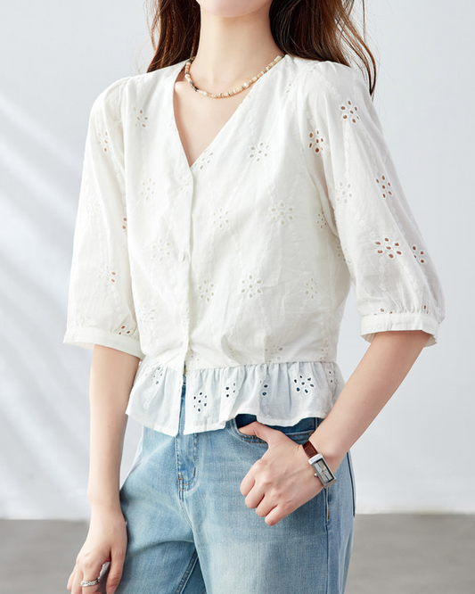 Maren Bloom Hem Blouse