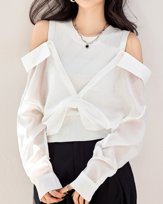Liana Soft Poplin Cutout Blouse