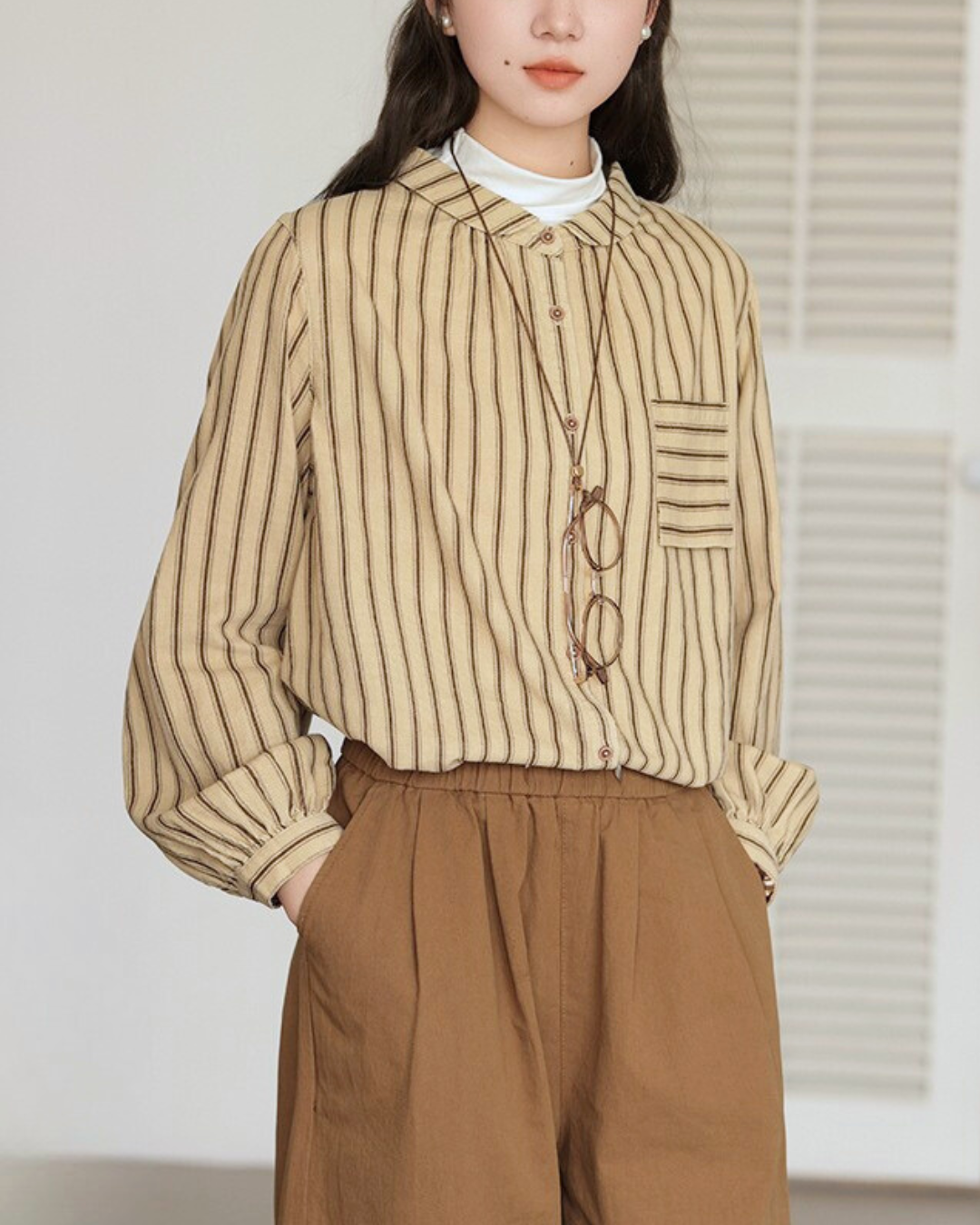 Elora Stripe Collar Blouse