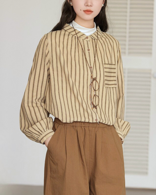 Elora Stripe Collar Blouse