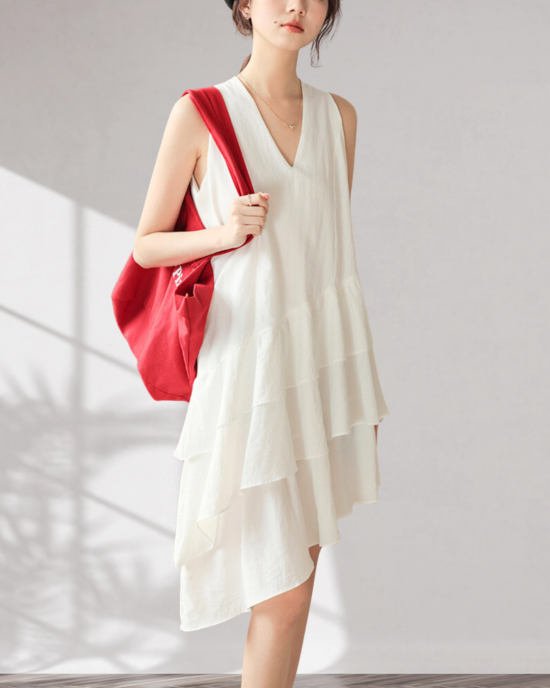 Lumi Drift Tiered Cotton Dress