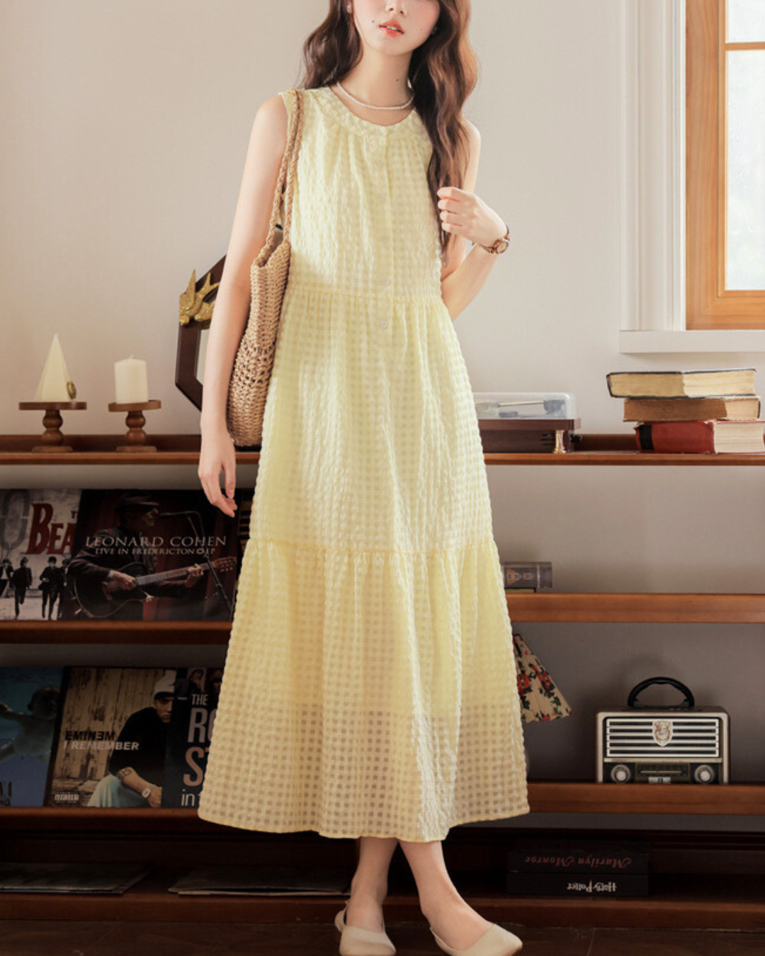 Soleil Calm Textured Midi Dress