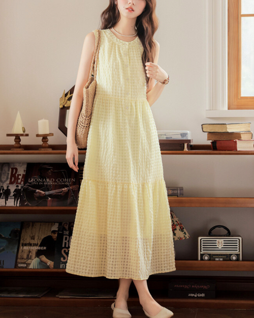 Soleil Calm Textured Midi Dress