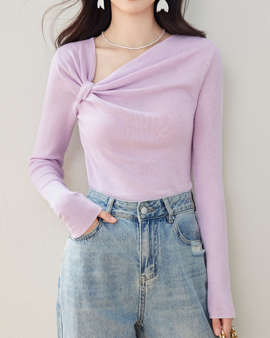 Lyra Twist Lilac Knit Top