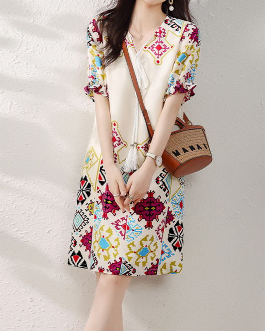 Isla Calm Mosaic Mini Dress