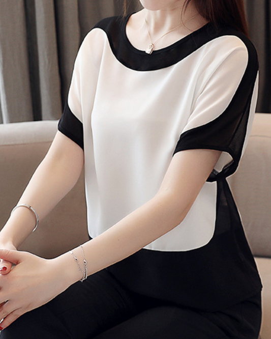 Mira Soft Contrast Flow Shirt