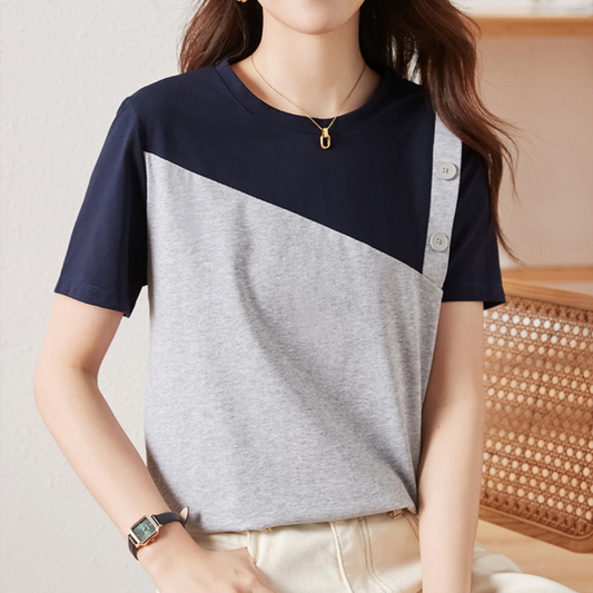 Mira Diagonal Button T-Shirt