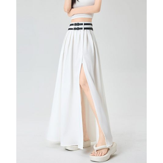 Nola Trim Pleat Slit Skirt