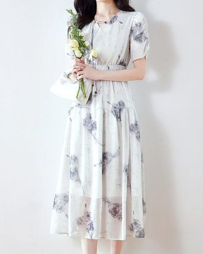Iris Mist Ink Flare Dress