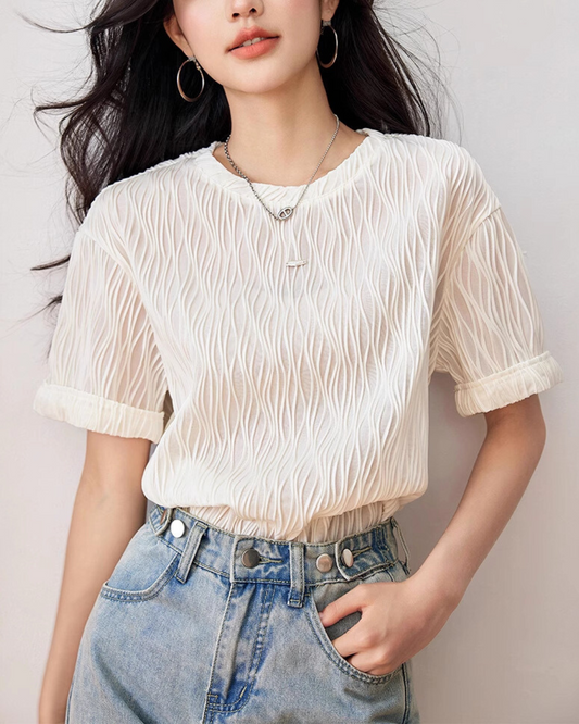 Noelle Wave Texture T-Shirt