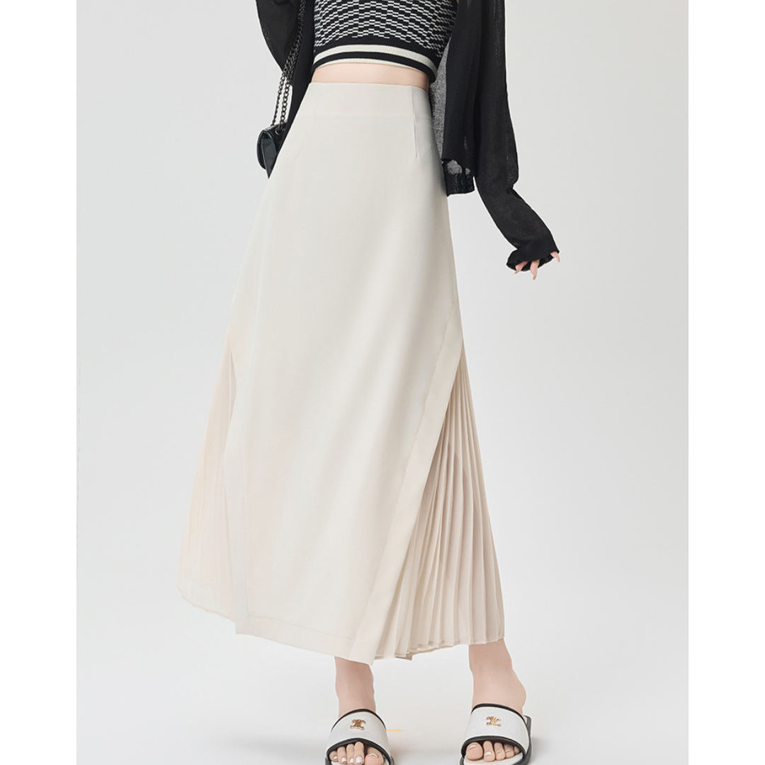 Lina Sheer Panel Midi Skirt