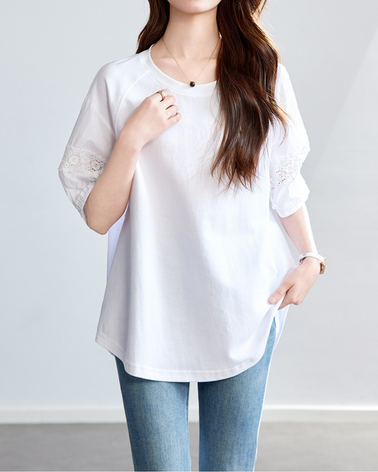 Mira Calm Lace Sleeve T-Shirt