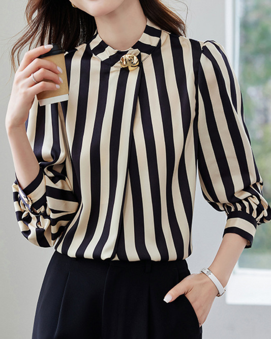 Clare Stripe Accent Blouse