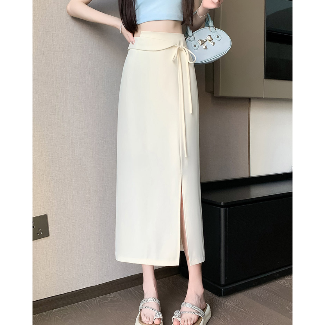 Clea Wrap Tie Midi Skirt