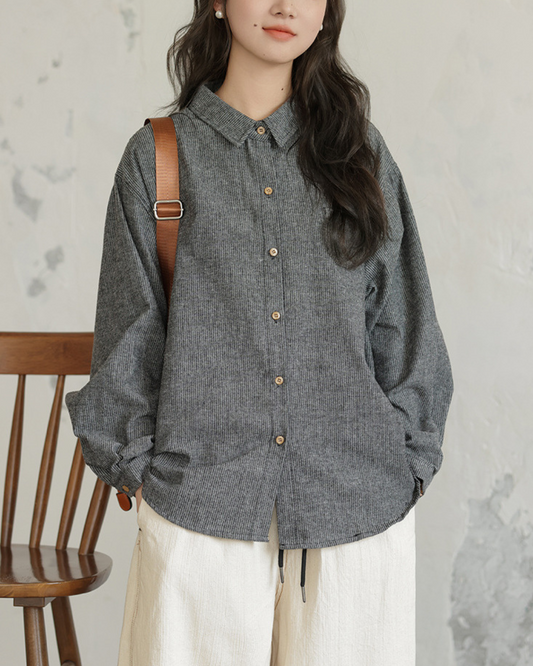 Nara Soft Stripe Button Shirt