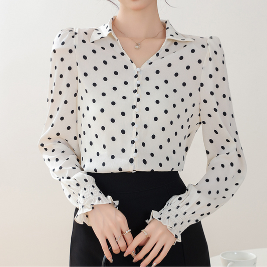 Mira Dot Soft Cuff Blouse