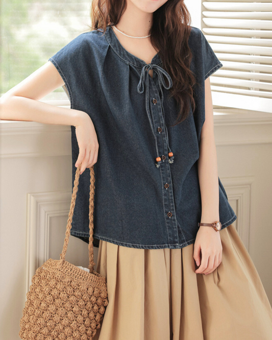 Meryl Soft Tie Denim Shirt