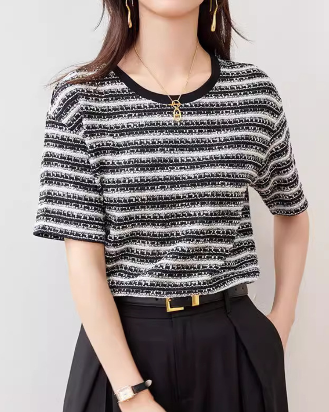 Selene Soft Tweed Knit T-Shirt