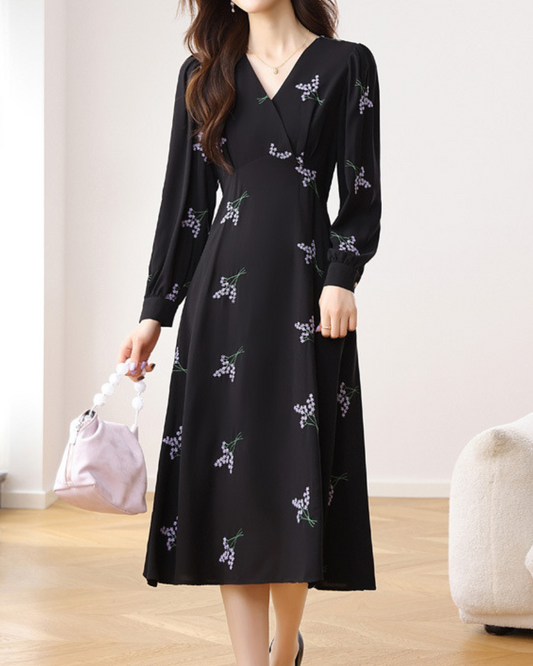 Liliane Bloom Draped Midi Dress