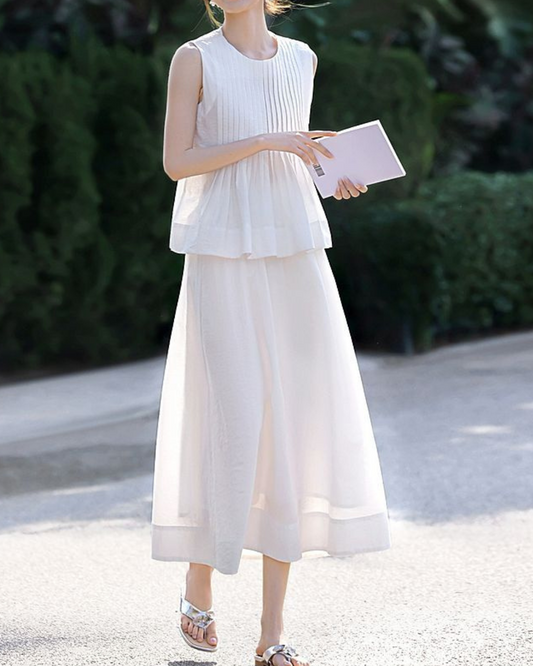 Lina Pleat Breeze Cotton Set
