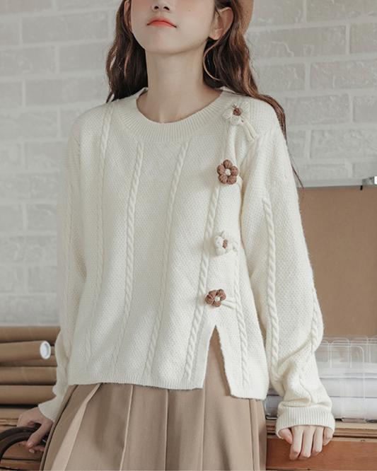 Fleur Twist Knit Sweater