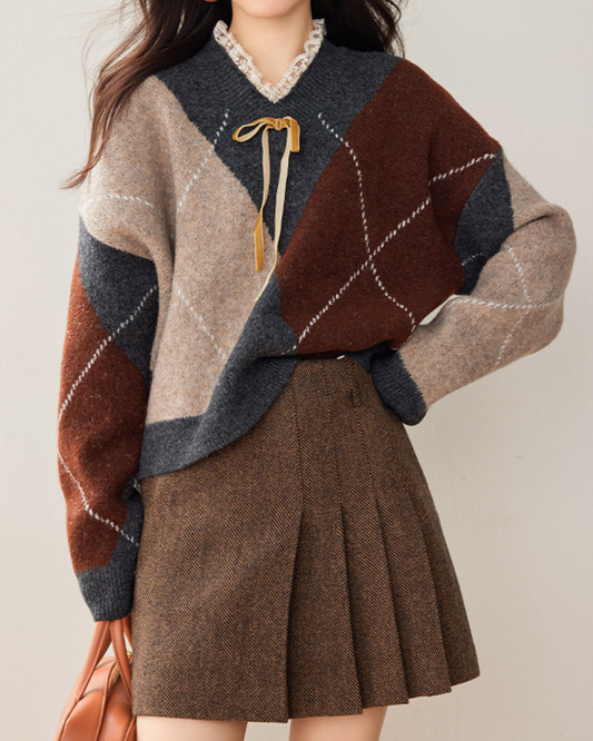 Autumn Soft Patchwork Sweater