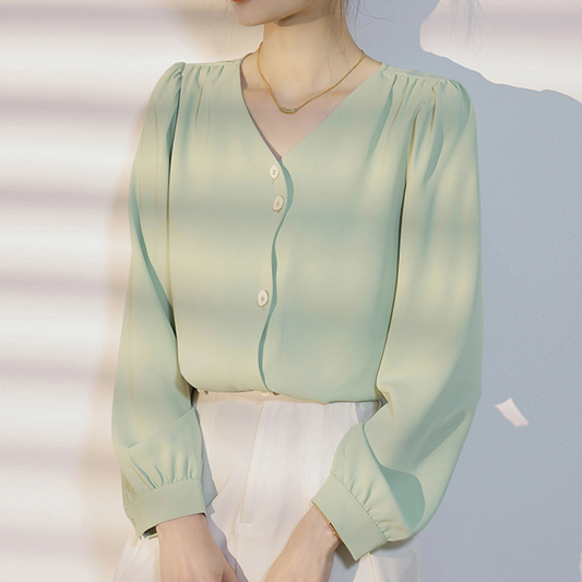Mira Ease Wave Button Blouse