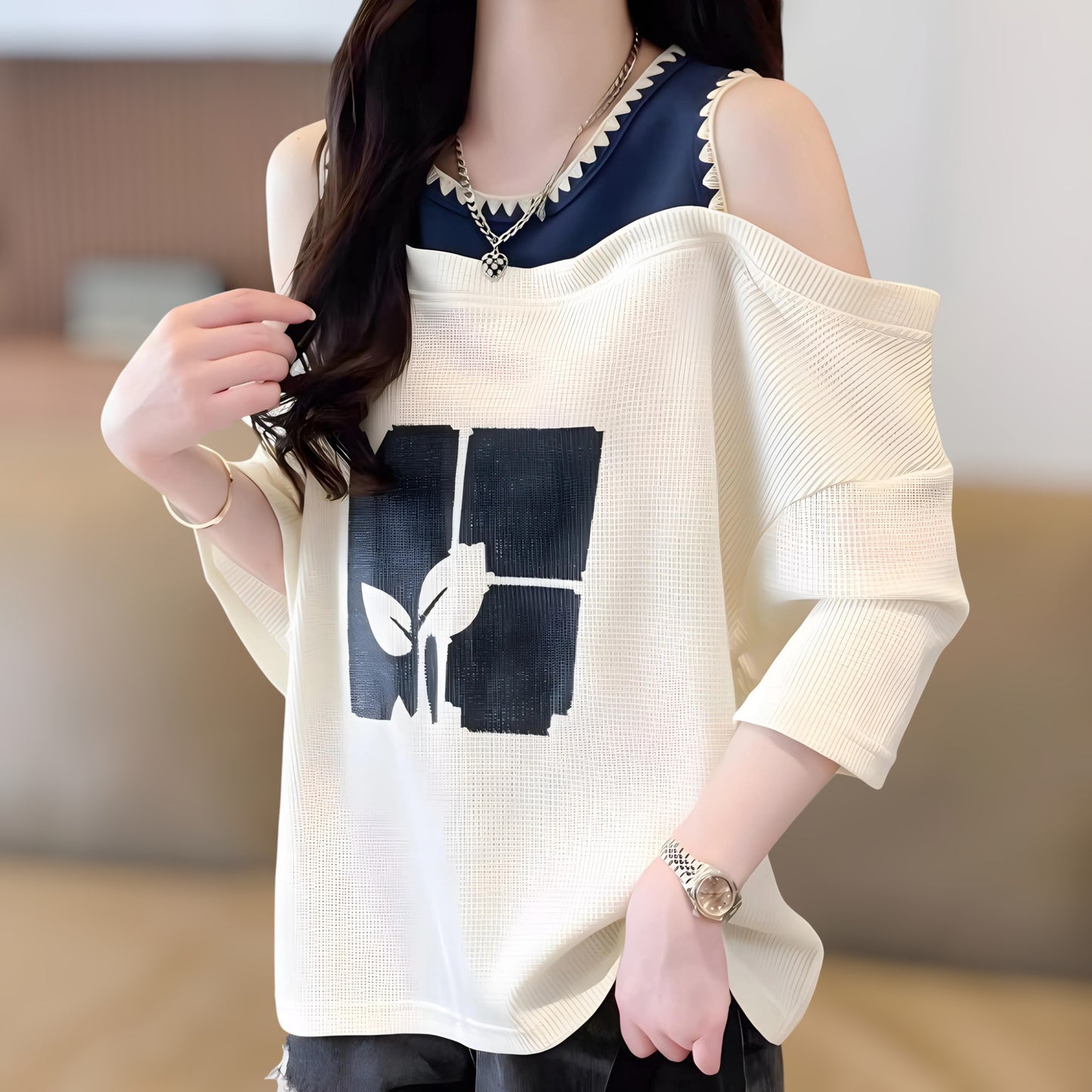 Wafflick Shoulder Short Sleeved T-Shirt
