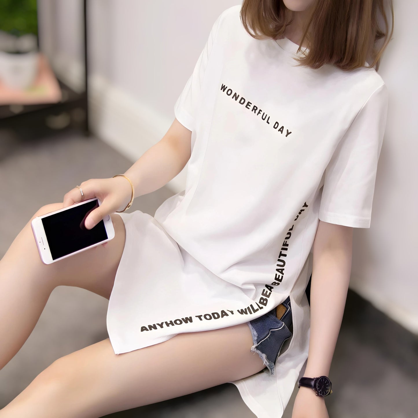 Marlo Clean Letter T-shirt Dress