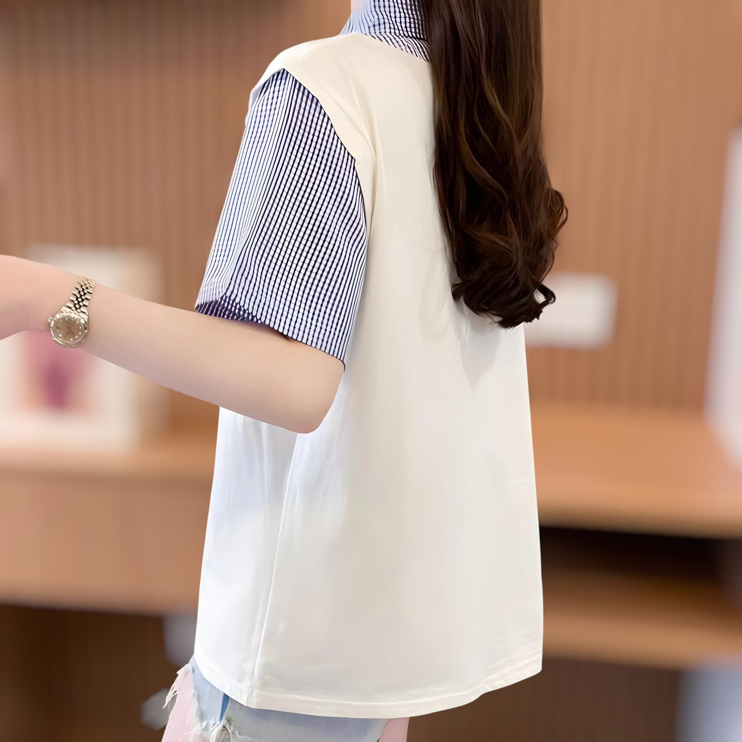 Maren Sketch Layered Collar T-Shirt