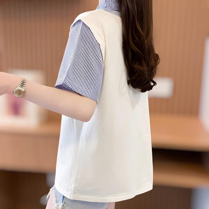 Maren Sketch Layered Collar T-Shirt