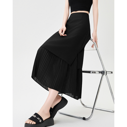Mina Pleat Layer Midi Skirt