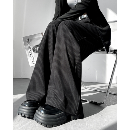 Amira Pinstripe Belted Trousers