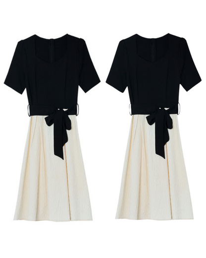 Vivian Contrast Bow Midi Dress