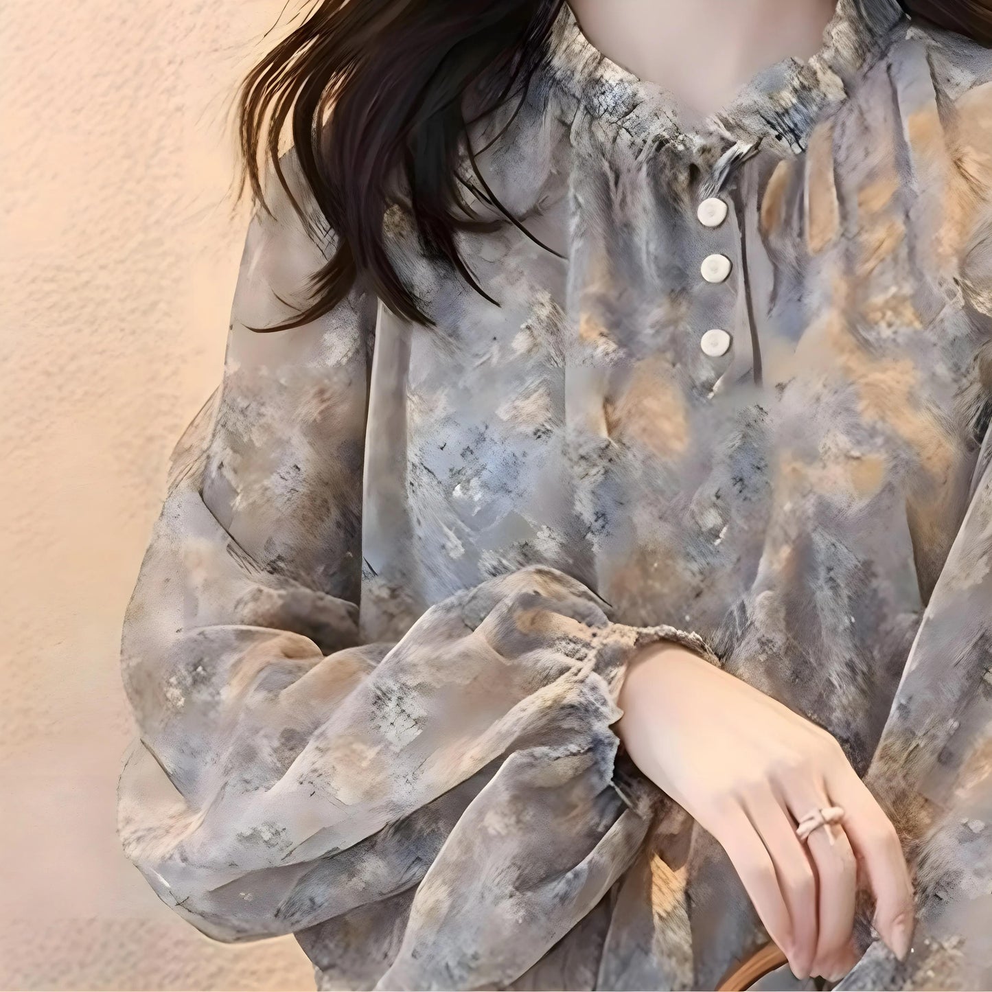 Faye Mist Ruffle Blouse