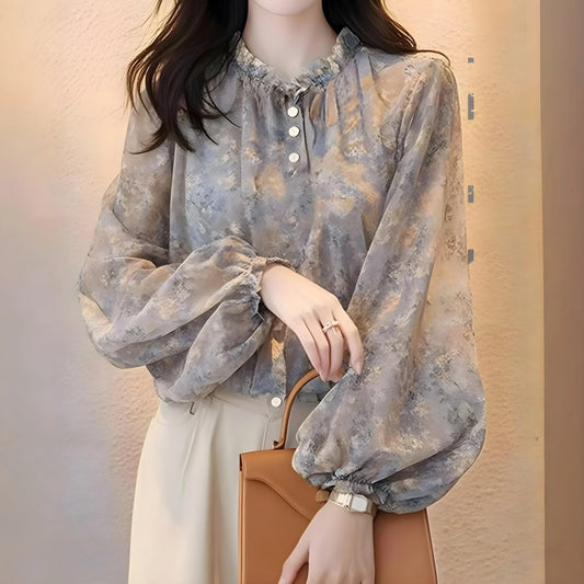 Faye Mist Ruffle Blouse